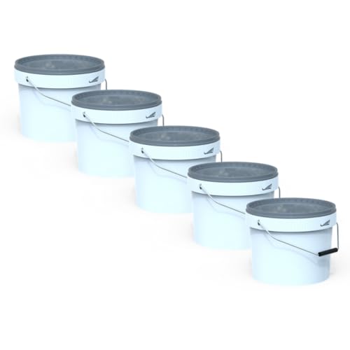 Smart Pack ® Secchio con coperchio 18L | secchio in plastica | Contenitore di stoccaggio | Secchio di vernice vuoto | Secchio Ermetico (5x18LxCoperchio grigio) Smart Pack ® Secchio con coperchio 18L | secchio in plastica | Contenitore di stoccaggio | Secchio di vernice vuoto | Secchio Ermetico (5x18LxCoperchio grigio)