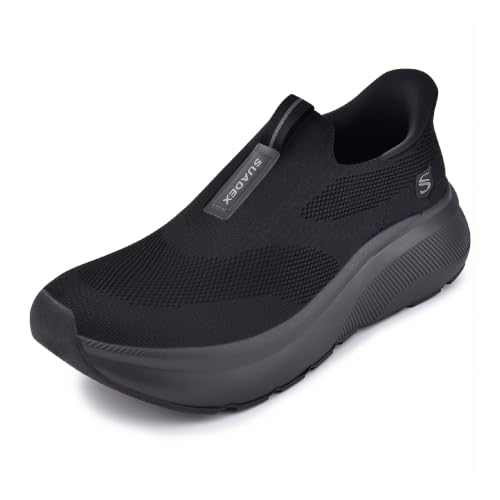 Image of SUADEX Wide Toe Box Slip on Steel Toe Shoes for Men Arch Support Work Shoes