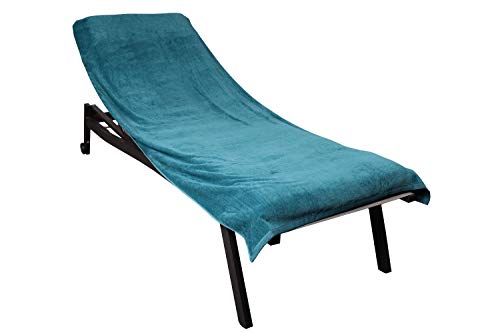 jilda-tex Schonbezug für Gartenliege Strandliege Sonnenliege Liegen-Stuhl Auflage 100% Bio-Baumwolle GOTS Frottee 80x200 cm (Petrol) Cover