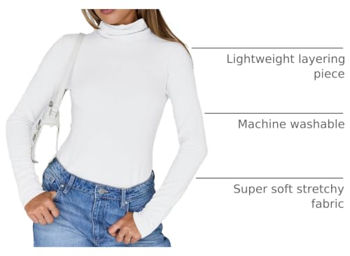 Image of Trendy Queen Womens Turtleneck Tops Winter Clothes | Long Sleeve Basic Shirts,Stretchy Fit,Tight Lightweight Fall Fashion 2026