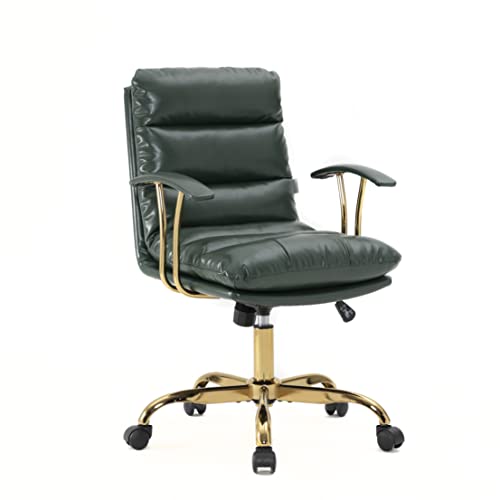 Leisuremod Regina Modern Padded Leather Adjustable Executive Office Chair With Tilt & 360 Degree Swivel, Pine Green #TOP23