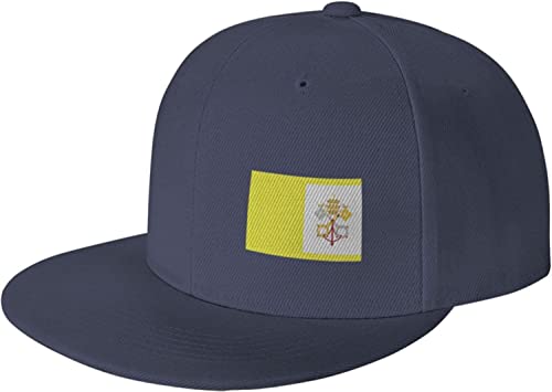 LOUJIN Gorra de béisbol unisex con bandera de la ciudad del Vaticano, gorra de béisbol ajustable de hip hop lisa para papá, visera plana para hombres y mujeres, Color de la foto, Talla única