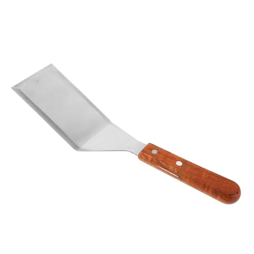 Ipetboom Espátula Inoxidable con Mango de Madera para Cocina y Parrilla Utensilio Antideslizante y Resistente para Cocinar Carne y Verduras