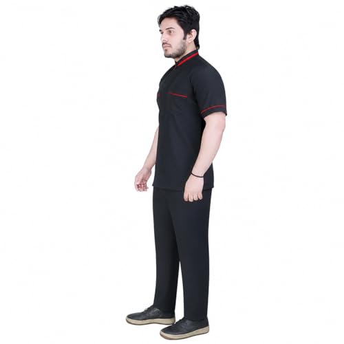 Image of FABUNIFORMS Waiter, Hotel, Restaurant, Catering Staff Uniform, Dress (Full Set), Dark Blue, Sizes