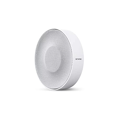 Netatmo Sirena Inteligente para Interior, Inalámbrica, Wi-Fi, 110 dB, Activación/Desactivación Automática, Sin Suscripción, Alimentación con BaterÃa, Accesorio - NIS01-EU