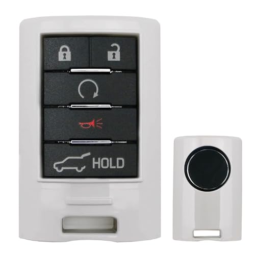 iJDMTOY Exact Fit Glossy White Smart Key Fob Shell Cover Compatible with Cadillac ATS CTS DTS XTS SRX STS Escalade or Chevrolet C7 Corvette, etc