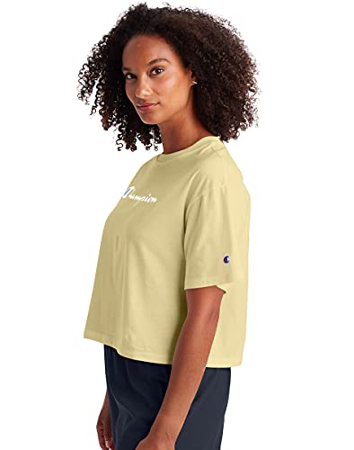 champion script logo cropped tee