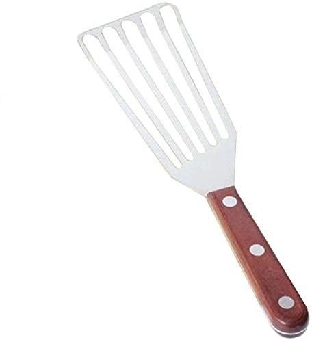Ramkuwar with device of R Fish Spatula 2-Piece Stainless Steel Slotted Turner for Flipping, Turning, Frying & Grilling, Metal Slotted Spatulas Kitchen Cooking Turner D Small 28 cm +Big 32 cm 4