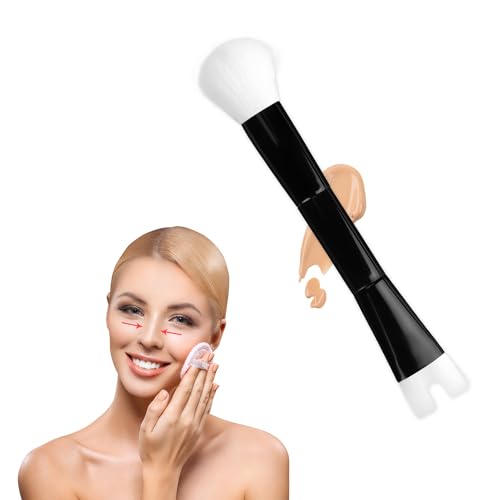 Nose Contour Brush, U Shaped Makeup Brush Dual End Nose Contour Brush Pro Contour Duo Brush (Black, White)