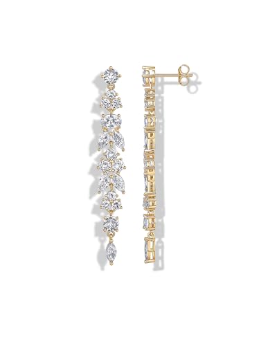 PAVOI 14K Yellow Gold Plated Cubic Zirconia Dangle Earrings for