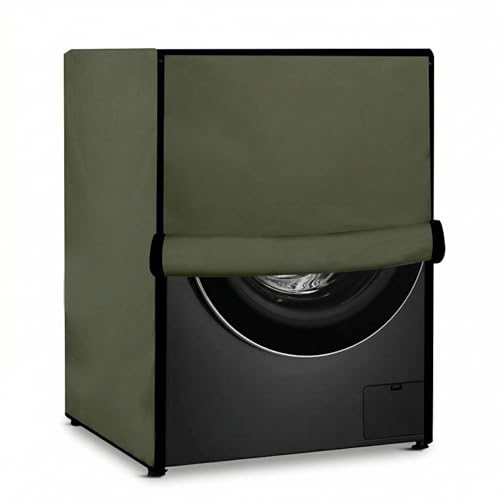 Image of Waterproof & Dustproof Front Load Washing Machine Cover Compatible for LG 12kg (FHD1208STB) | UV-Protective Washing Machine Cover | Anti-Slip Polyester | Easy to Clean & Zipper (Military)