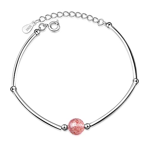Chaîne de perles en cristal de fraise : bracelet gothique fin pour femme