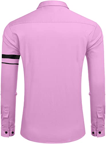 Image of Zombom Men Cotton Polyester Blend Regular Fit Striped Full Sleeve Casual Shirt
