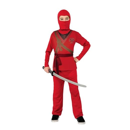 Rubies Disfraz Ninja Skull para niño, con Capucha y Cinturón con detalles impreso en el pecho, óptimo para halloween, carnaval y cumpleaños