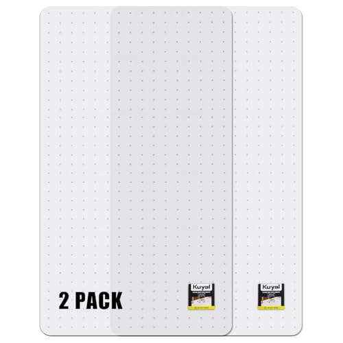 Image of Kuyal Office Chair Mat for Carpet, Set of 2, Heavy Duty Computer Chair Mat | 32''x55'', Under Desk Protector Carpeted Clear Floors Mat, Easy Chair Movement,Ship Flat