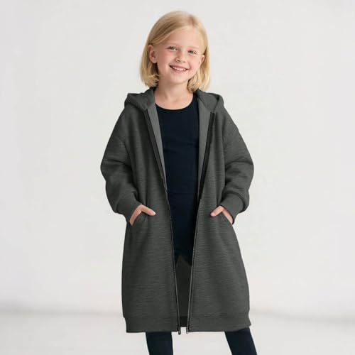 Zip Up Hoodies for Girls Oversized Long Pullover Casual Long Sleeve Hooded Sweatshirts Casual Coat Fall Winter Fashion Jacket3
