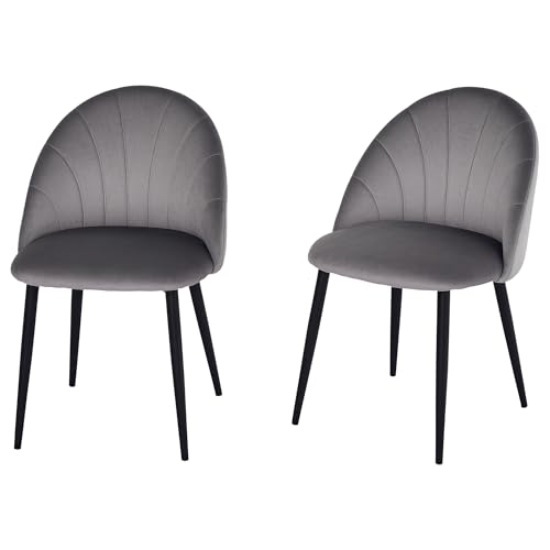 CONFORTEVOLI E ACCOGLIENTI: Il rivestimento delle sedie in velluto (100% poliestere) morbida e l'ampia seduta da 46 x 41 cm offrono massima comodità. Lo schienale ergonomico con imbottitura spessa 5 cm abbraccia il corpo, assicurando supporto e comfort