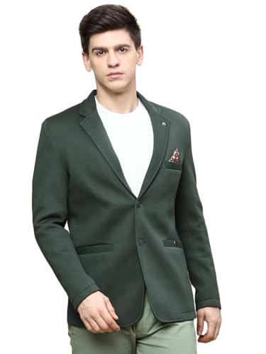Image of SHOWOFFFF Men Solid Single Breasted Party Blazer | Notched Lapel Full Sleeves Cotton Blazer's for Mens | Slim Fit Regular Length Blazers for Men's