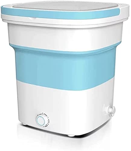 コンパクト折りたたみ洗濯機 脱水機能搭載 折り畳み 収納 排水 折りたたみ式洗濯機 ポータブル下着洗濯ミニ脱水脱水洗濯機 家庭用 洗濯下着 パンティーソック スベビー洗濯機 靴機 械乾燥洗濯機 ブルー