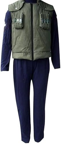 Halloween Cosplay Costume Mens Green Thick Vest Blue Flocking Hoodie Sets image 3