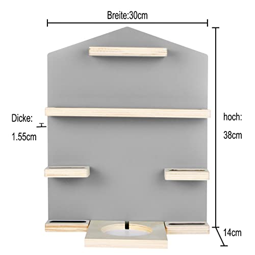Shudyear Toniebox Shelf with Space for 24 Tonie Figures, Tonie Box Magnetic Wall Shelf for Children to Play and Collect (House, Gray) - Image 3