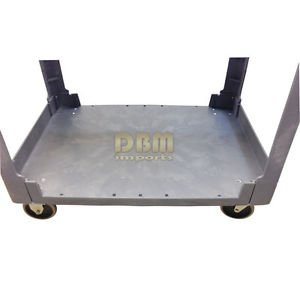 Flat Top Plastic Service Utility Cart 2 Plat Shelves 500 Lb Capacity #TOP3