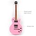 Fojill Full Size 39 Inch LP Electric Guitar Roasted Canadian Maple Fretboard Mahogany solid Body Stainless Frets (Pink)