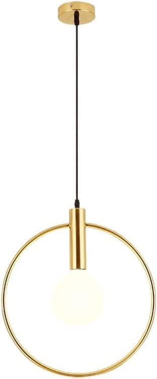 Pendant Lights Modern Ceiling Lamp Creative Gold Single Head Ring Restaurant Pendant Lamp Coffee Shop Bar Bedroom Bedside Lamp Electroplating Copper Gold Iron A,28cm
