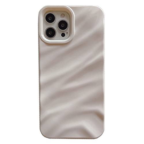 Coque de luxe ondulée pour iPhone 11 en silicone plissé blanc chic