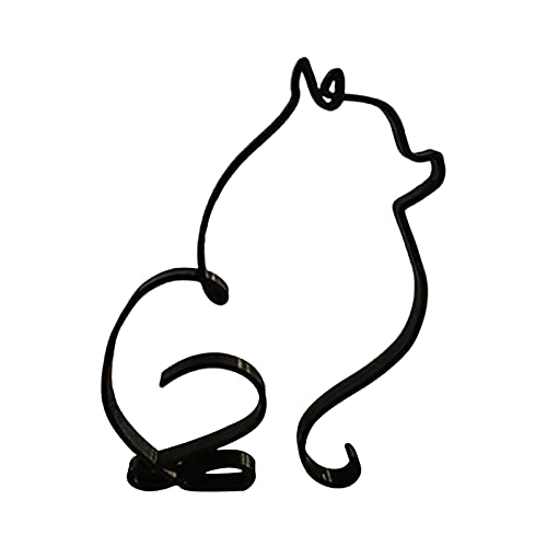 HeiHeiDa Hund Minimalistische Kunst Skulptur, abstrakte Metalldraht...