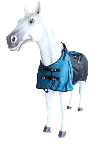 Image of Challenger Horse 1200D Turnout Sheet Waterproof, Breathable, Light-Weight Rain Blanket with Bellyband, Ripstop Outer Shell 3EE12B