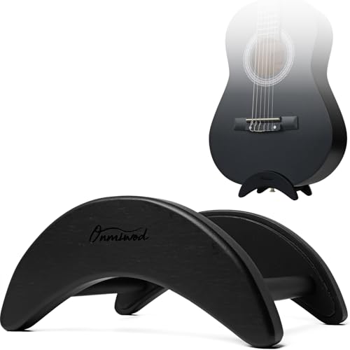 Acoustic Guitar Stand, Clip-On Self-Standing Black Wood Compact Guitar Stand, Portable Lightweight Guitar Stand Floor, Guitar Holder for Travel and Stage, Gift for Acoustic, Classic and Folk Guitar