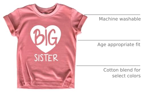 Image of Big Sister Shirt Heart Big Sister Announcement Shirt Toddler Girl Promoted Outfit Baby Girls tee