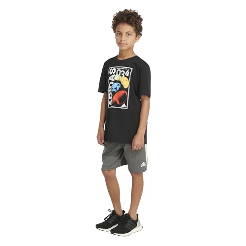 Image of Adidas Boys Short Sleeve T-Shirt Sports Graphic Tee Shirt