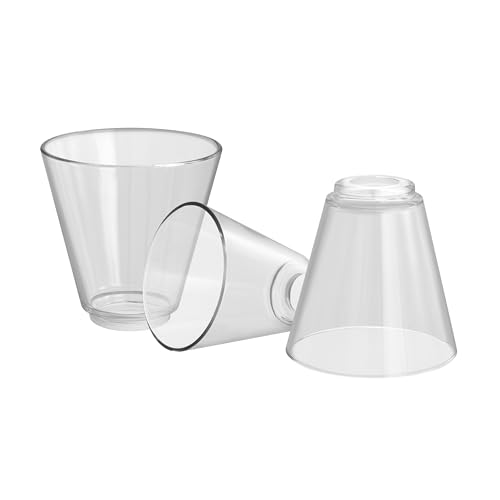 Image of Aspen Creative 23659-60-3,Clear Tapered Cone Glass Shade For Lighting Fixture /Vanity Light /Wall Light /Pendent,Size:6 inchD x 6 inchH, Center Hole:1-5 /8 inch,Set of 3