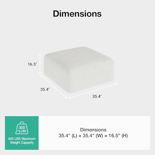 Image of Novilla Modular Sectional Sofa, Modern Cloud Sectional Couch with Smarts Coil Support, Upholstered Boneless Couch for Living Room Apartments Bedroom, No Assembly Required, Beige (Ottoman)