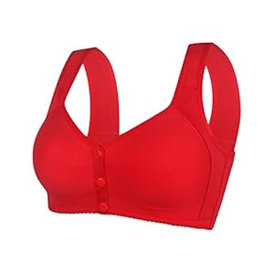 Bras for Older Women Push up Breathable Front Closure Daisy Bras Full Support No Underwire Plus Size Everyday Bra
