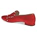 XYD Women Vintage Comfy Closed Toe Slip On Loafers Low Heel Studded Flats Formal Office Work Dress Shoes Size 4 Red