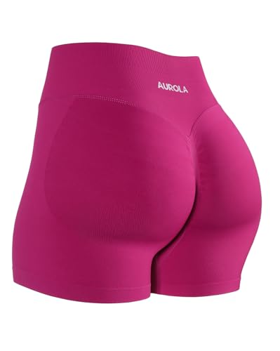Image of AUROLA Influence Workout Shorts for Women,2.5 3.5 4.5 5.5 6.5 No Roll Up Squat Proof Scrunch Seamless Compression Gym Short