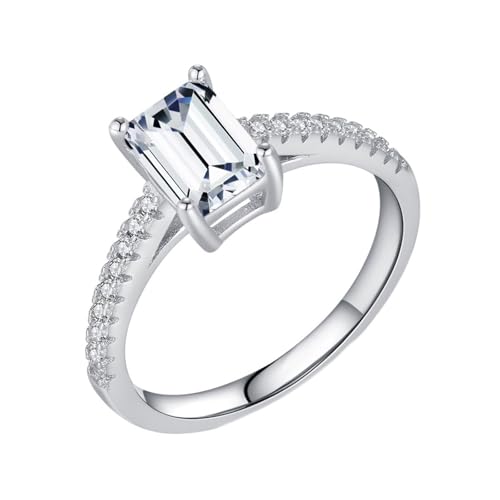 Alliance zircone cubique et bague fiançailles argent sterling 925