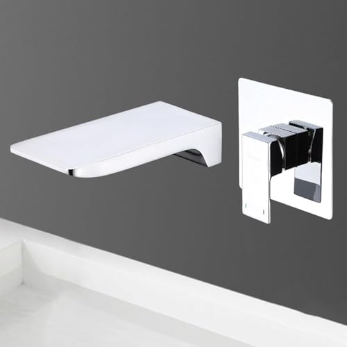 Mezcladora de cuenca empotrada en pared de latón cromado para agua fría y caliente LWX