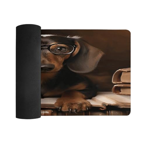 Tapete para escritorio Dachshund Book goma antideslizante grande miniatura 3