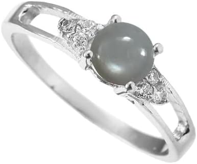 SILVERNROCK Gray Moonstone Gemstone Silver plated Meditation Ring Men & Women Al