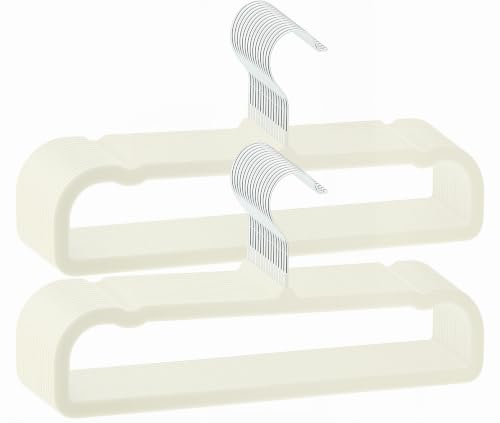 Image of Pants Hangers Space Saving, 12 Pack Velvet Hangers for Closet, Strong Durable Non Slip Slim Clothes Hanger, Ultra Soft Flocked Hanger for Pants, Shirts, Bra, Shorts