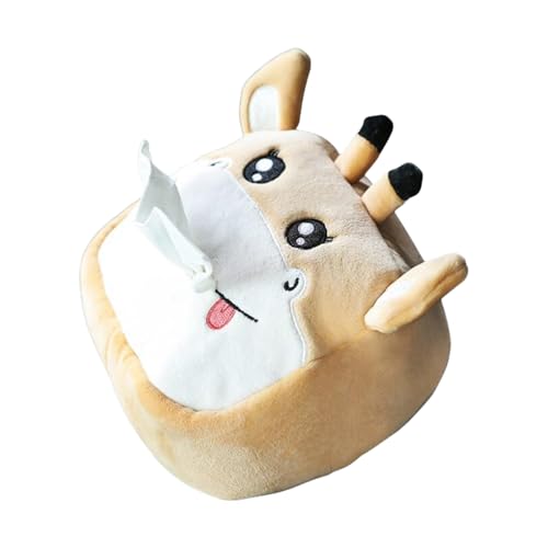 Bolsa de servilleta colgante de felpa para el reposacabezas del coche, caja de pañuelos suave, dispensador de pañuelos de dibujos animados, diseño de animales, estuche de papel