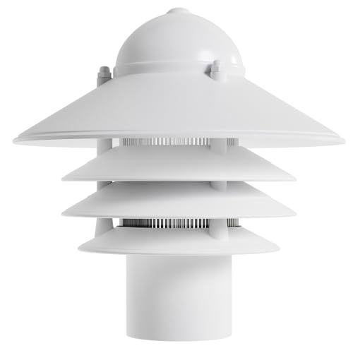 KastLite Nautical Walkway Outdoor Lamp Post Light Fixture - Rust & Waterproof Non-Metallic Coastal Lantern - Fits 3" Poles - UL Listed Driveway & Boat Dock Lighting Fixture - USA Made, Matte White