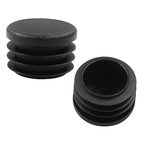 Image of 12 Pcs 1 inch inch Round Plastic Plugs Insert Chair End Caps Black End Caps for Tubing, Chair Legs, TUOHAI002401201236