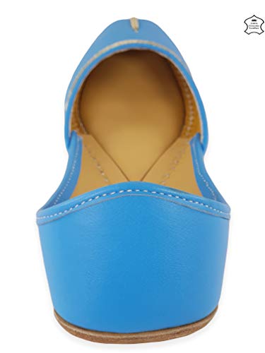 Image of Fulkari Women's Nappa Soft Genuine Leather Juttis | Bite and Pinch Free Jutis | Punjabi Jutti For Ladies | Casual Flat Stylish Mojari | Ethnic Flats For Girls |
