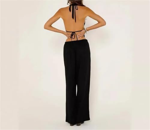 Spring Summer Sexy Open-Back Neck Women's Clothing Bind Strap Sleeveless Vest Slims Your Silhouette Suit3