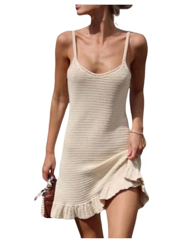 Milumia Women's Spaghetti Strap Crochet Dress...